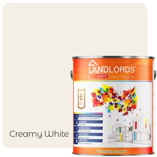 Landlords Paint - Shed & Fence Paint - Best Durable Outdoor Wood Protection - Creamy White - 10L (Pack of 2 x 5L)