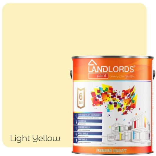 Landlords Paint - Shed & Fence Paint - Best Durable Outdoor Wood Protection - Light Yellow - 20L (Pack of 4 x 5L)