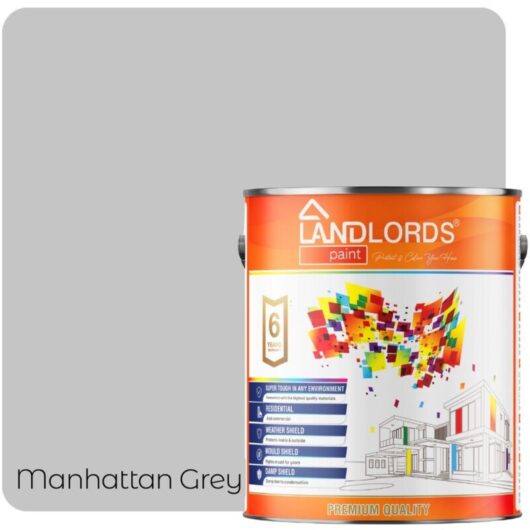 Landlords Paint - Shed & Fence Paint - Best Durable Outdoor Wood Protection - Manhattan Grey - 20L (Pack of 4 x 5L)