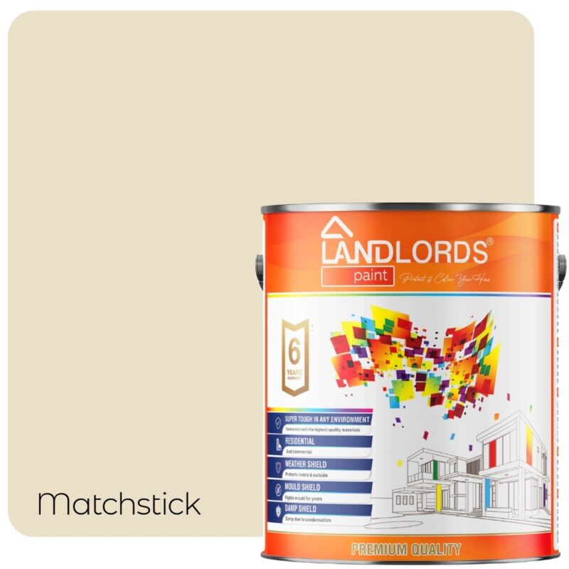Landlords Paint - Shed & Fence Paint - Best Durable Outdoor Wood Protection - Matchstick - 2.5L
