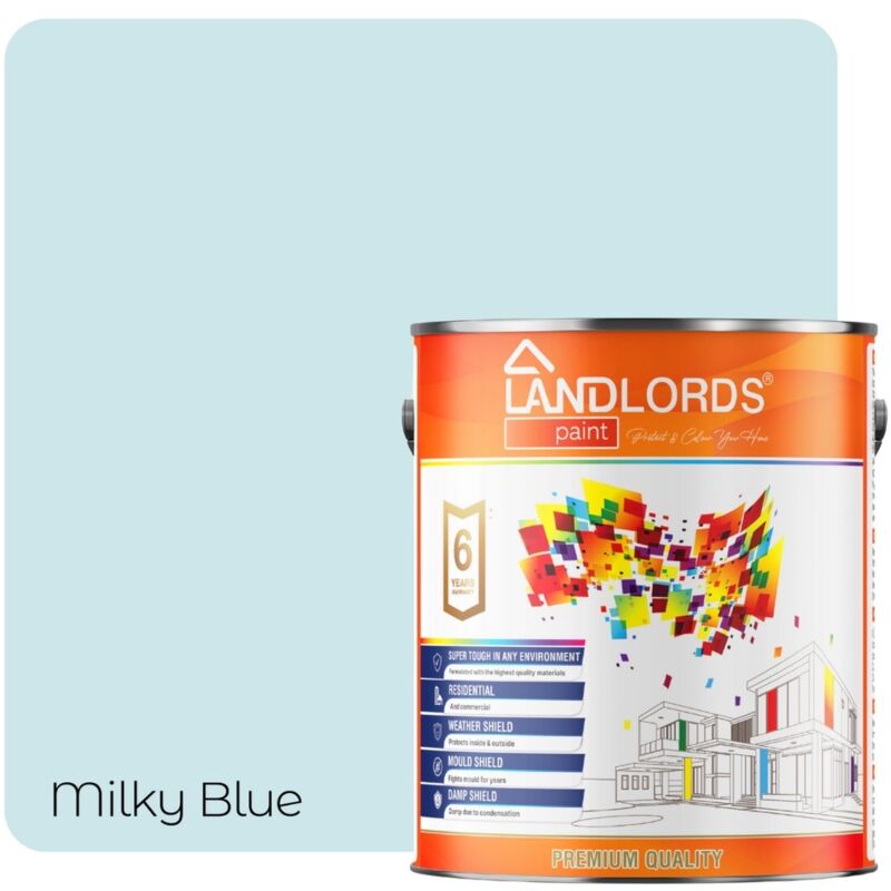 Landlords Paint - Shed & Fence Paint - Best Durable Outdoor Wood Protection - Milky Blue - 5L