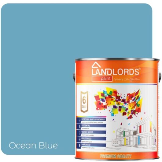 Landlords Paint - Shed & Fence Paint - Best Durable Outdoor Wood Protection - Ocean Blue - 1L