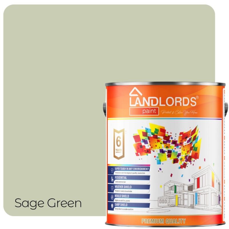 Landlords Paint - Shed & Fence Paint - Best Durable Outdoor Wood Protection - Sage Green - 5L