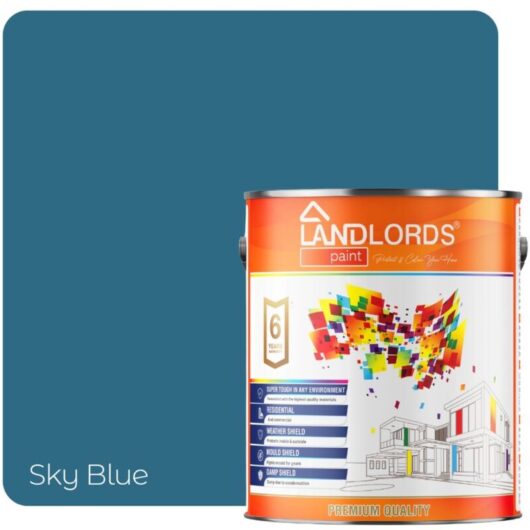 Landlords Paint - Shed & Fence Paint - Best Durable Outdoor Wood Protection - Sky Blue - 20L (Pack of 4 x 5L)