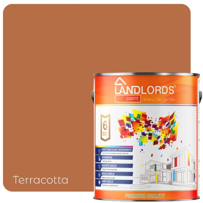 Landlords Paint - Shed & Fence Paint - Best Durable Outdoor Wood Protection - Terracotta - 20L (Pack of 4 x 5L)