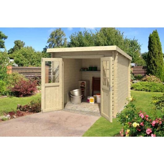 Lasita Maja - Indi 230-Log Cabin, Wooden Garden Room, Timber Summerhouse, Home Office - L250 x W268.7 x H210.9 cm