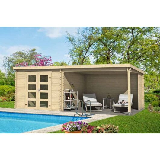 Lasita Maja - Novia 275 Plus-Log Cabin, Wooden Garden Room, Timber Summerhouse, Home Office - L620 x W308.9 x H210.9 cm