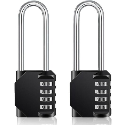 Long Outdoor Combination Padlock for Gates, Garden Sheds, Large 4-Digit Combination Padlock for Lockers, Sports Facilities, Colleges, Schools,