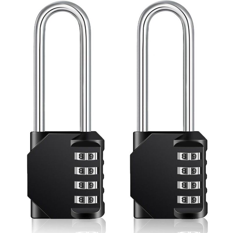 Long Outdoor Combination Padlock for Gates, Garden Sheds, Large 4-Digit Combination Padlock for Lockers, Sports Facilities, Colleges, Schools,