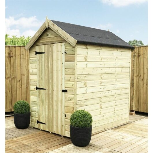 Marlborough - 5 x 5 Premier Windowless Pressure Treated Tongue And Groove Apex Shed With Higher Eaves And Ridge Height And Single Door
