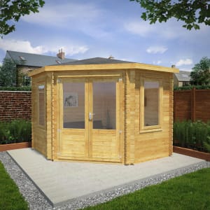 Mercia 28mm Log Thickness Corner Log Cabin - 3 x 3m