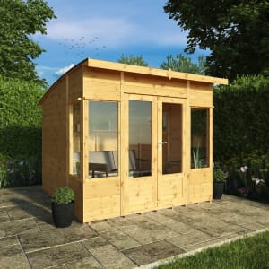Mercia Contemporary Double Door Curved Roof Summerhouse with Assembly - 8 x 8ft