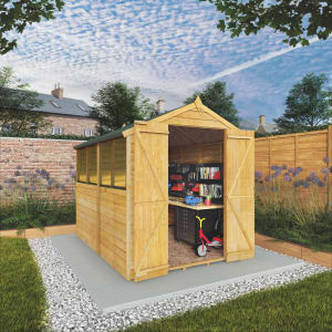 Mercia Double Door Overlap Apex Shed With Assembly - 8 x 6ft