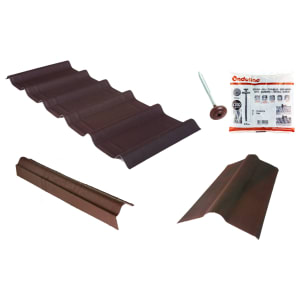 Onduline Onduvilla Shed Roof Kit For 8 x 6ft Roofs - Brown