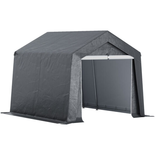 Outsunny - 3 x 3(m) Portable Shed, Waterproof and Heavy Duty Dark Grey