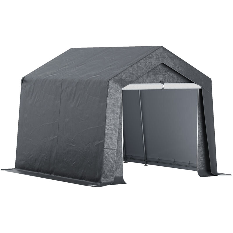 Outsunny - 3 x 3(m) Portable Shed, Waterproof and Heavy Duty Dark Grey