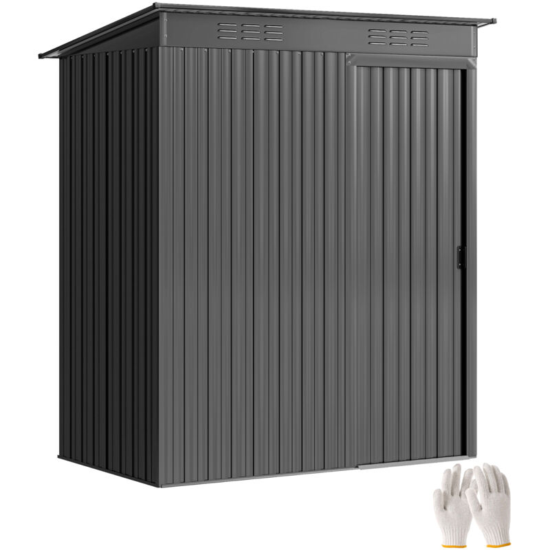 Outsunny 5 x 3.5ft Metal Garden Shed with Effortless Assembly, Dark Grey