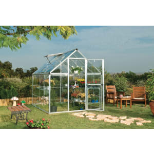 Palram Silver Canopia Harmony Aluminium Apex Greenhouse with Clear Polycarbonate Panels - 6 x 8ft