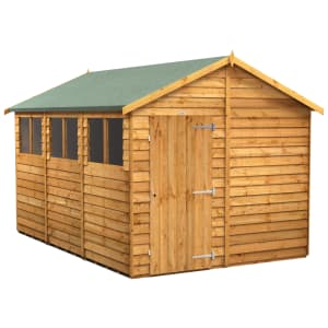 Powersheds Apex Overlap Dip Treated Shed - 12 x 8ft