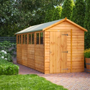 Powersheds Apex Overlap Dip Treated Shed - 16 x 6ft