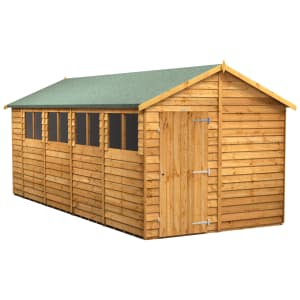 Powersheds Apex Overlap Dip Treated Shed - 18 x 8ft