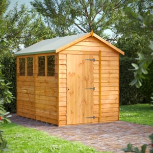 Powersheds Apex Overlap Dip Treated Shed - 8 x 6ft