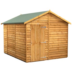 Powersheds Apex Overlap Dip Treated Windowless Shed - 10 x 8ft