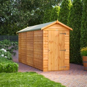 Powersheds Apex Overlap Dip Treated Windowless Shed - 14 x 4ft
