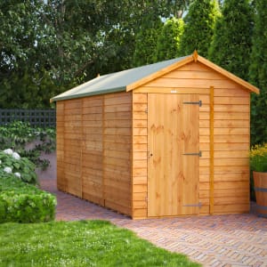 Powersheds Apex Overlap Dip Treated Windowless Shed - 14 x 6ft