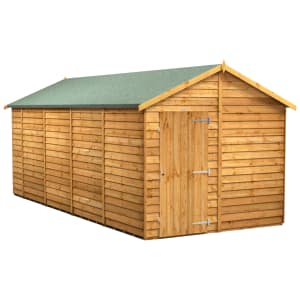 Powersheds Apex Overlap Dip Treated Windowless Shed - 18 x 8ft