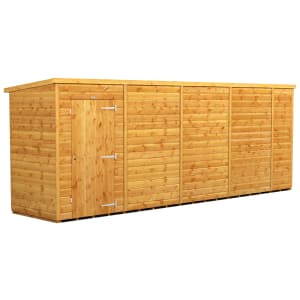 Powersheds Pent Shiplap Dip Treated Windowless Shed - 18 x 4ft
