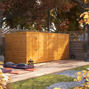 Powersheds Pent Shiplap Dip Treated Windowless Shed - 18 x 6ft