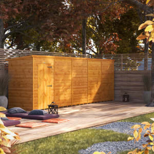 Powersheds Pent Shiplap Dip Treated Windowless Shed - 20 x 4ft