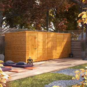 Powersheds Pent Shiplap Dip Treated Windowless Shed - 20 x 6ft