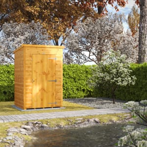 Powersheds Pent Shiplap Dip Treated Windowless Shed - 4 x 4ft