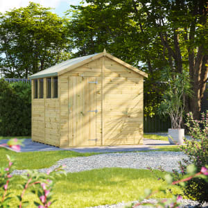 Powersheds Premium Apex Pressure Treated Shed - 8 x 8ft
