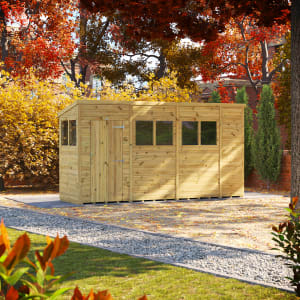 Powersheds Premium Pent Pressure Treated Shed - 14 x 4ft