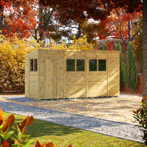 Powersheds Premium Pent Pressure Treated Shed - 14 x 6ft