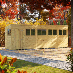 Powersheds Premium Pent Pressure Treated Shed - 20 x 6ft