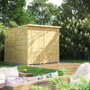 Powersheds Premium Pent Pressure Treated Windowless Shed - 8 x 8ft