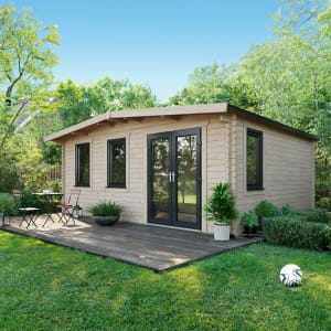 Powersheds Right Hand Door Apex Chalet Log Cabin - 16 x 18ft