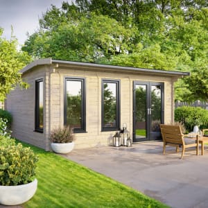 Powersheds Right Hand Door Apex Notched Logs Log Cabin - 16 x 14ft