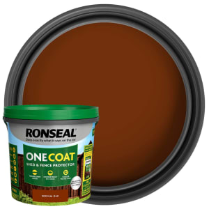 Ronseal One Coat Shed & Fence Protector - Medium Oak - 9L