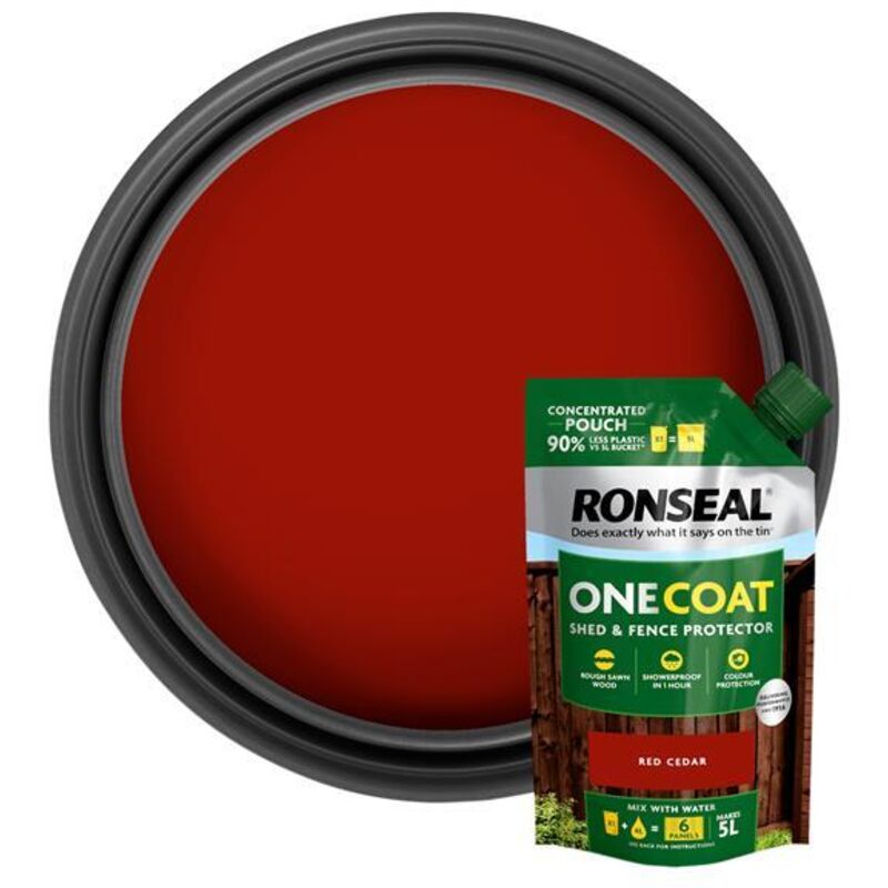 Ronseal - One Coat Shed & Fence Refill Pouch Red Cedar 950ml rslocflcepch
