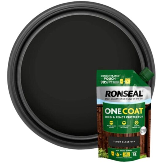 Ronseal One Coat Shed and Fence Refill Pouch Tudor Black - 950ml