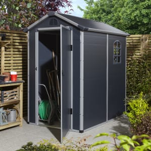 Rowlinson Airevale Dark Grey Apex Plastic Shed without Floor - 4 x 6ft