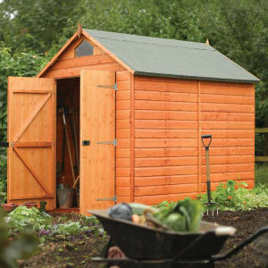 Rowlinson Double Door Security Shed with Apex Window - 8 x 6ft