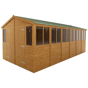 Rowlinson Shiplap Honey Brown Garden Workshop - 9 x 18ft