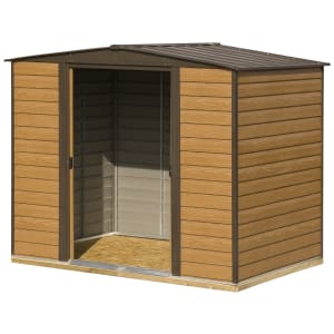 Rowlinson Woodvale Double Door Metal Apex Shed including Floor - 8 x 6ft