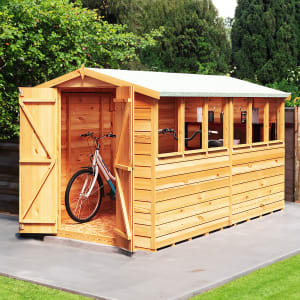 Shire Apex Overlap Dip Treated Double Door Shed - 10 x 6ft